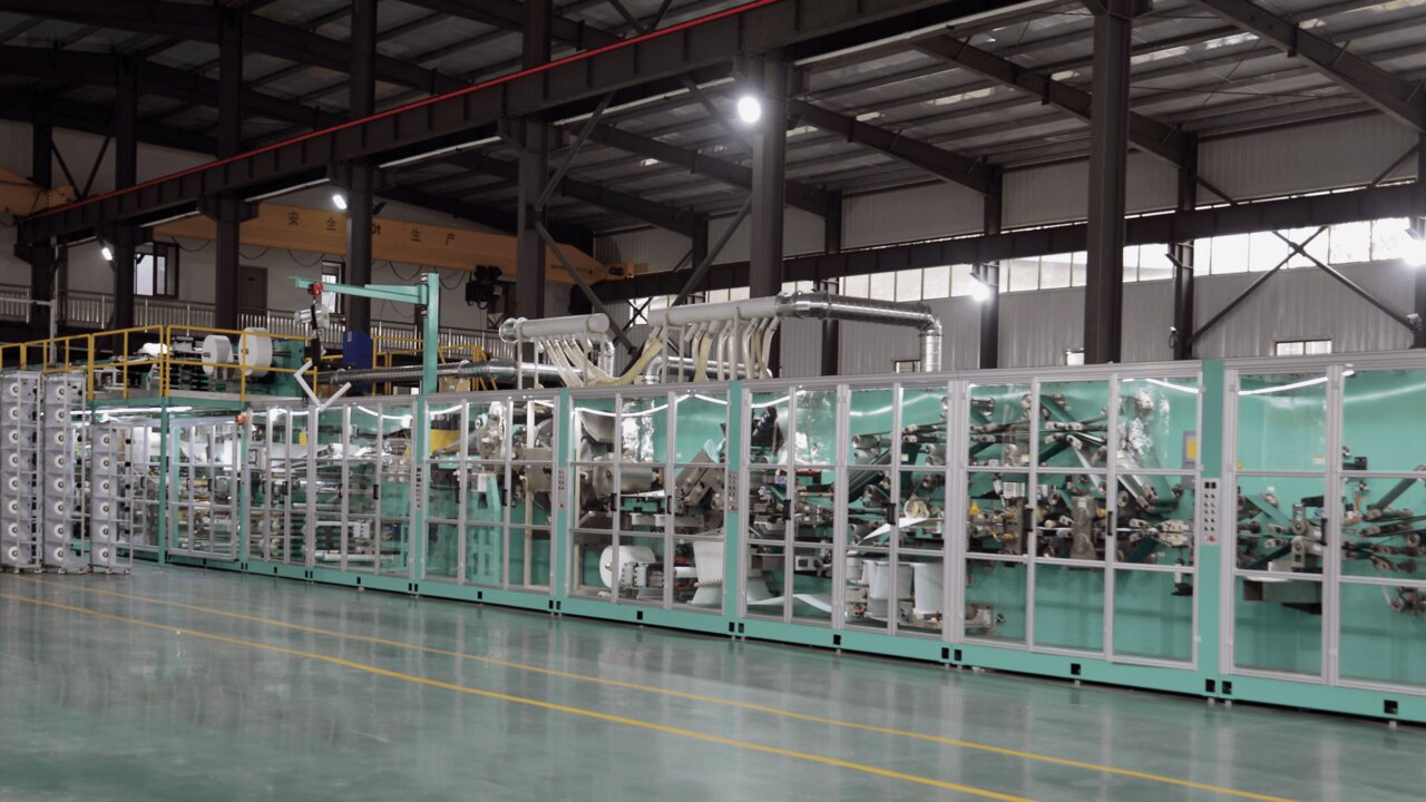 Full-servo menstrual pants production line