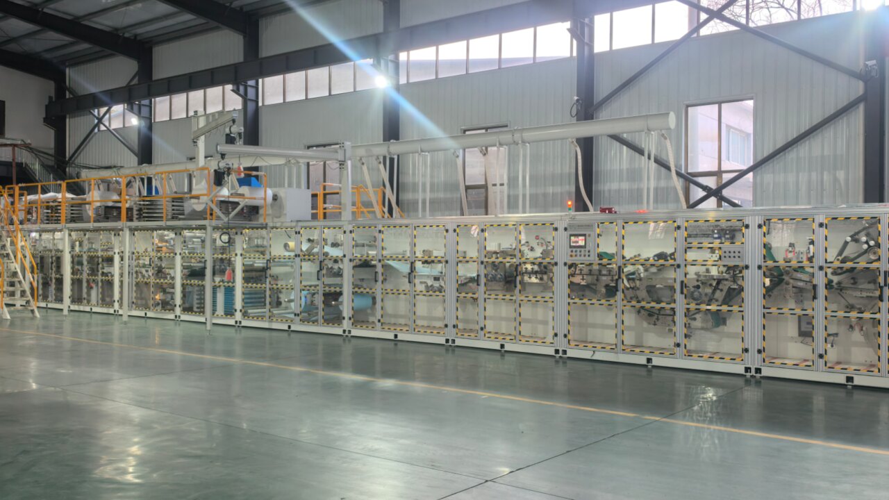 Disposable underpad and pet pad production line